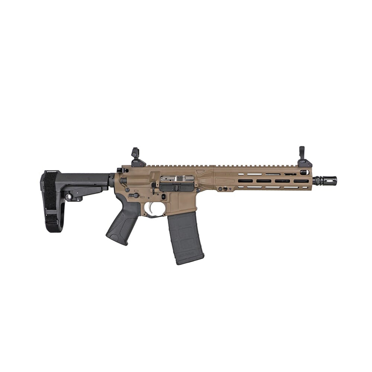 LWRC ICMKII 5.56mm 10" 1/10 1/2x28 Flat Dark Earth Pistol w/SBA3 Brace ICMKIIP5CK10SBA3