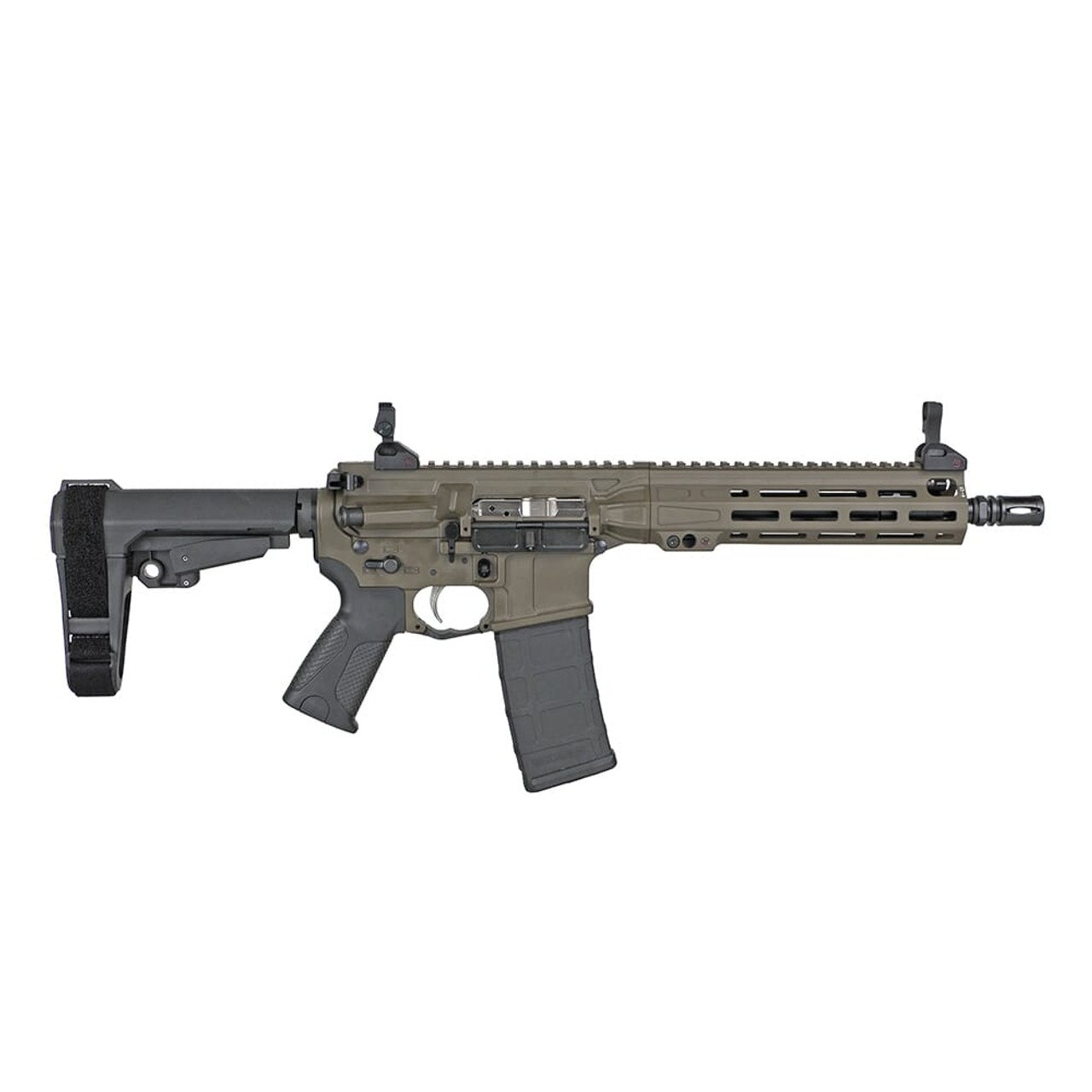 LWRC ICMKII 5.56mm 10" 1/10 1/2x28 OD Patriot Brown Pistol w/SBA3 Brace ICMKIIP5PBC10SBA3