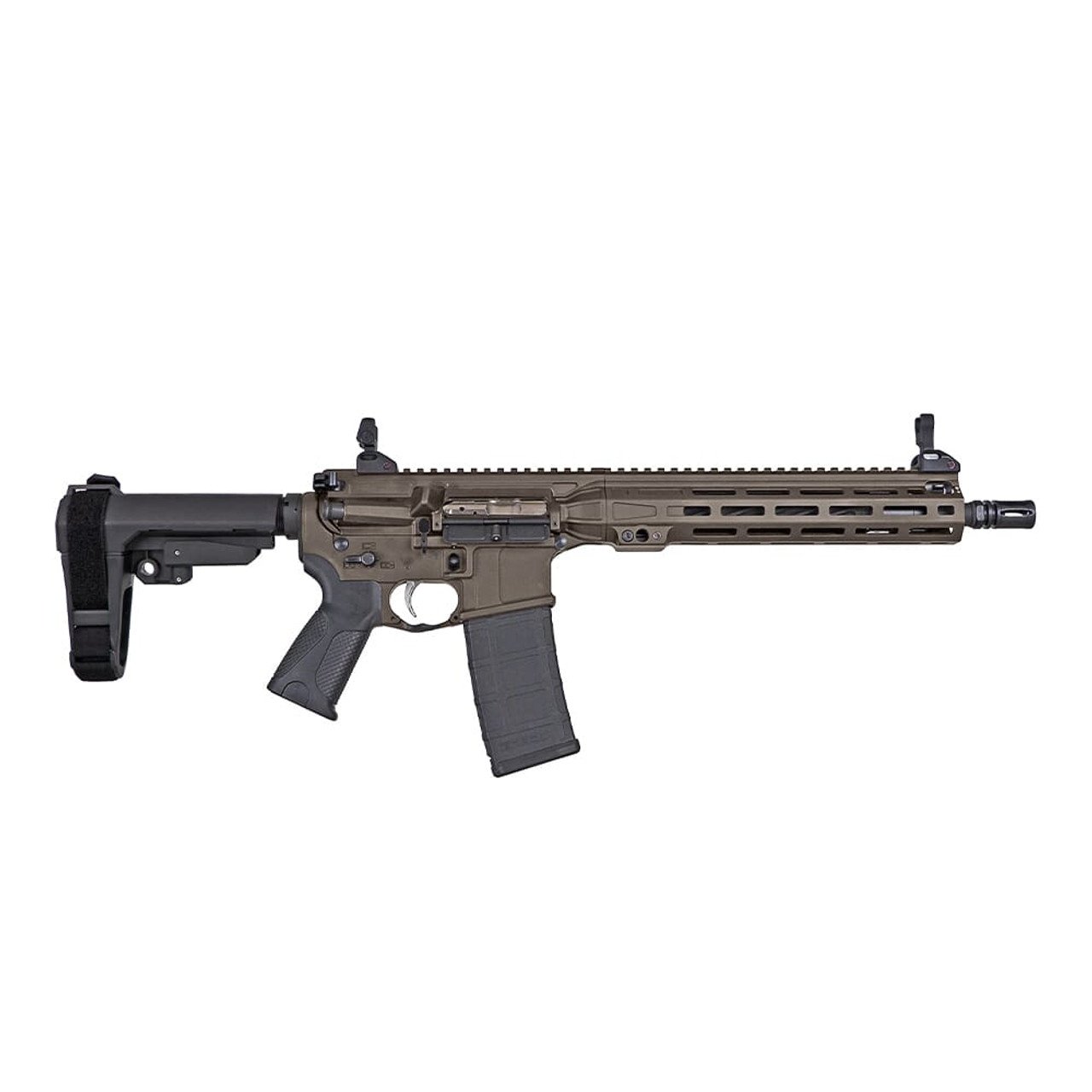 LWRC ICMKII 5.56mm 12" 1/10 1/2x28 OD Patriot Brown Pistol w/SBA3 Brace ICMKIIP5PBC10SBA3