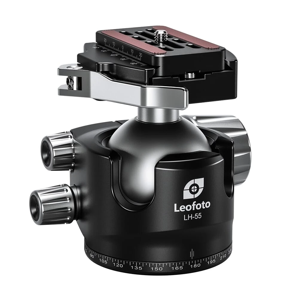 Leofoto LH-55LR 55mm Low Profile Ball Head w/LR-70 Lever-Release Clamp LH-55LR