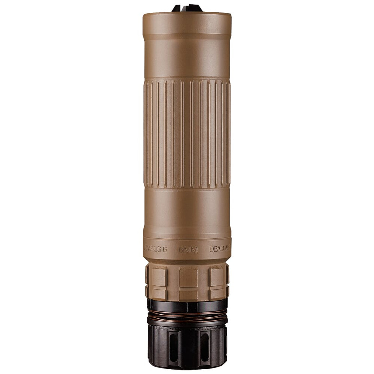 Dead Air Lazarus 6 6mm 6.42" FDE Suppressor w/KeyMo Adapter & DA115 1/2"x28 KeyMicro 3Prong Flash Hider (NFA) LZ6KMFDE
