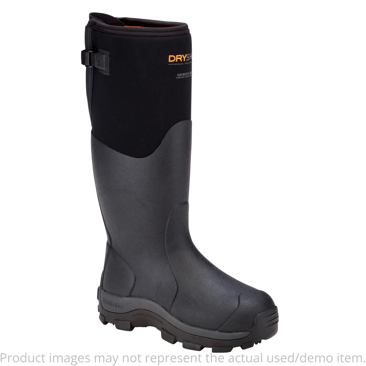 Dryshod USED Haymaker Gusset Black/Orange Size 10 Boots HAYG-MH-BK-M10 - Like New - Damaged Box UA6365