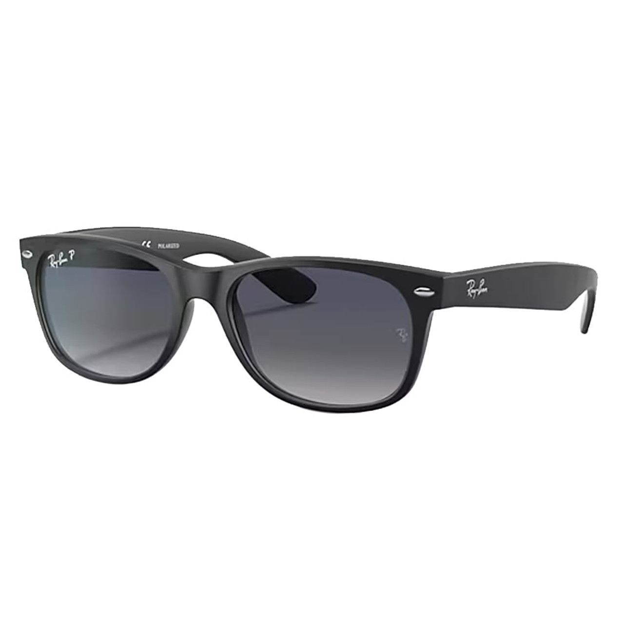 Ray-Ban New Wayfarer Matte Black Blue Gradient Grey Polar 0RB2132-601S7852