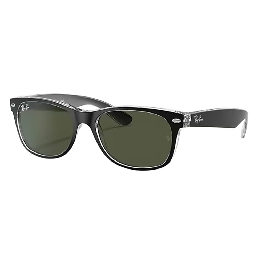 Ray-Ban New Wayfarer Black G-15 Green 0RB2132-90158 For Sale