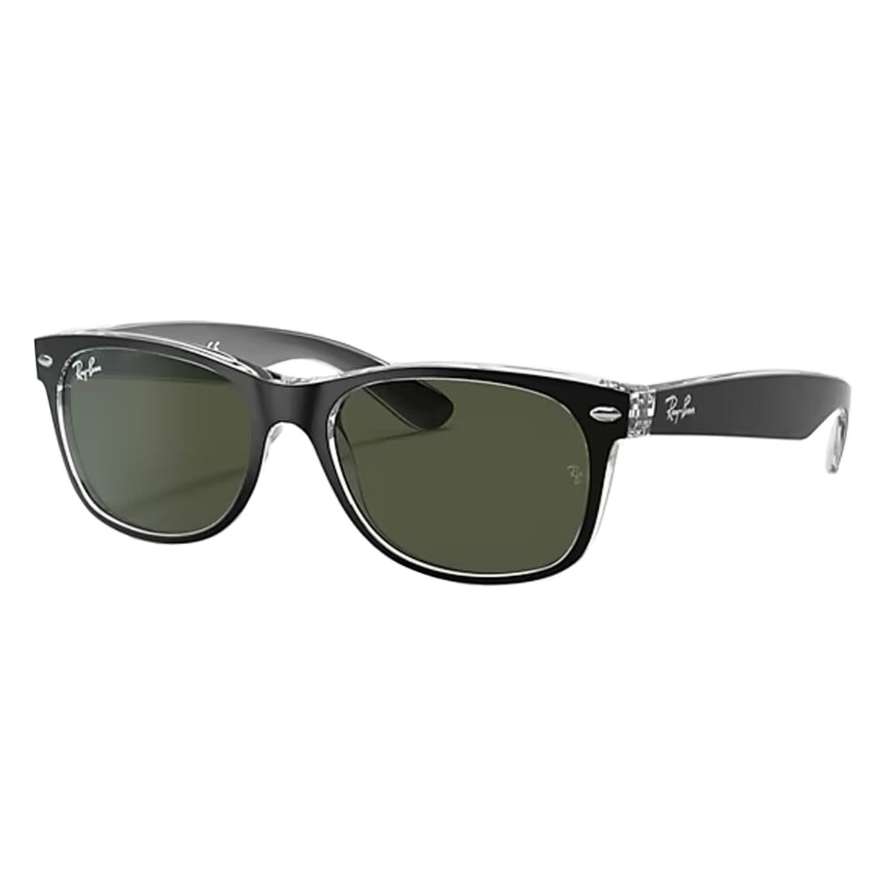 Ray-Ban New Wayfarer Black on Transparent G-15 Green 0RB2132-605252