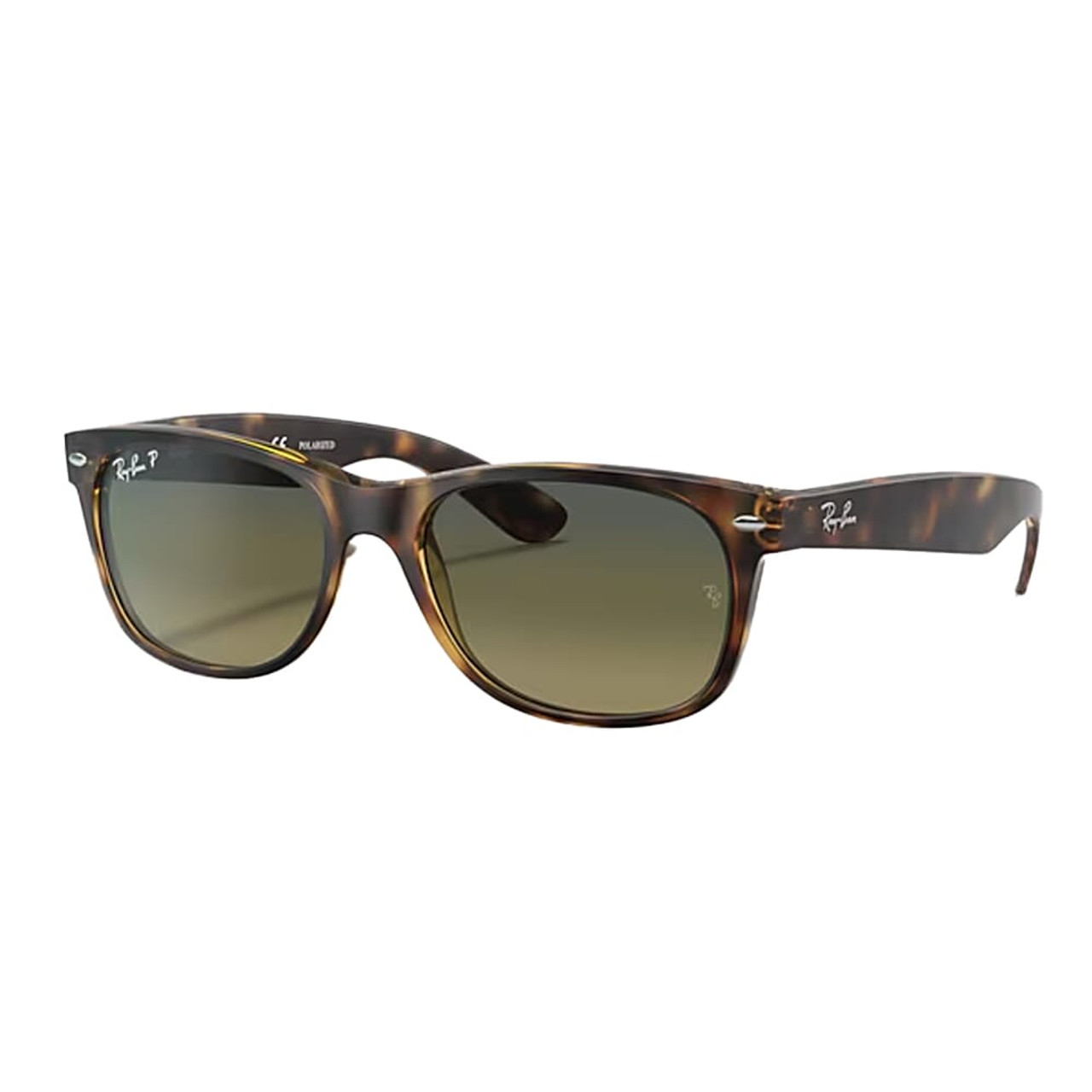 Ray-Ban New Wayfarer Matte Havana Green Gradient Blue Polar 0RB2132-8947652