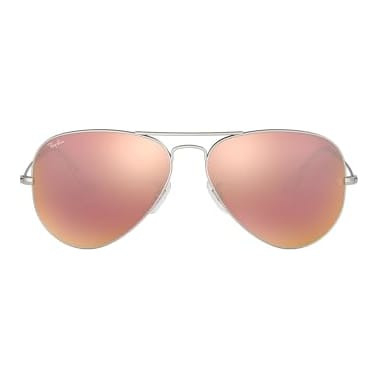 Ray-Ban Aviator Large Metal Matte Silver Light Brown Mirror Pink 0RB3025-019Z255