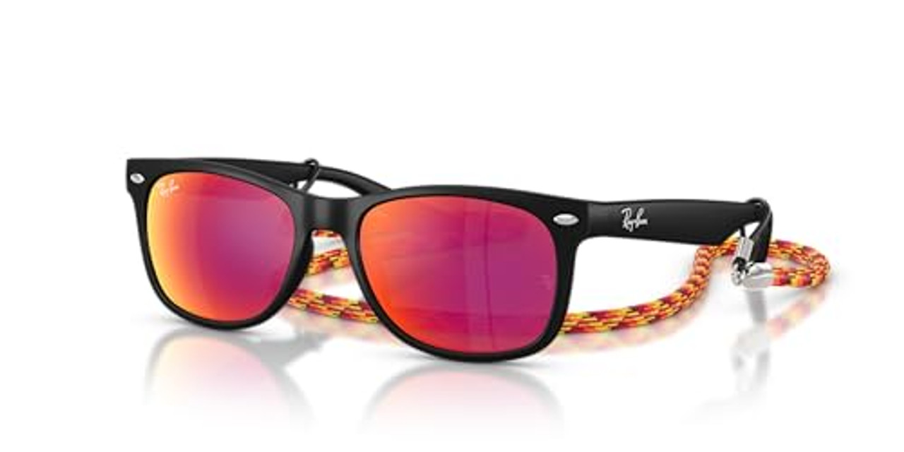 Ray-Ban Junior New Wayfarer Rubber Black Brown Mirror Orange 0RJ9052S-70286Q47