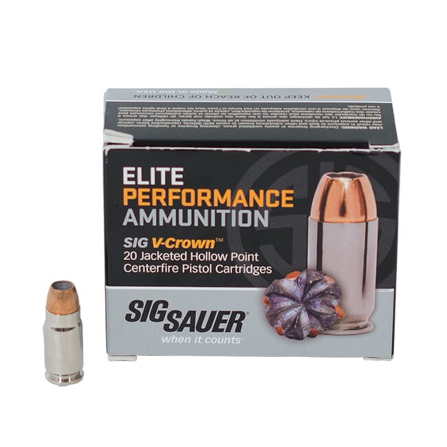 SIG Elite Performance V-Crown .357 SIG 125 Grain Jacketed Hollow Point