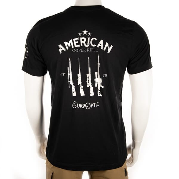 EuroOptic Brand T-Shirt American Sniper Rifles Black SS X-Large EO-TEE-3001C-BLK-ASRT-XL