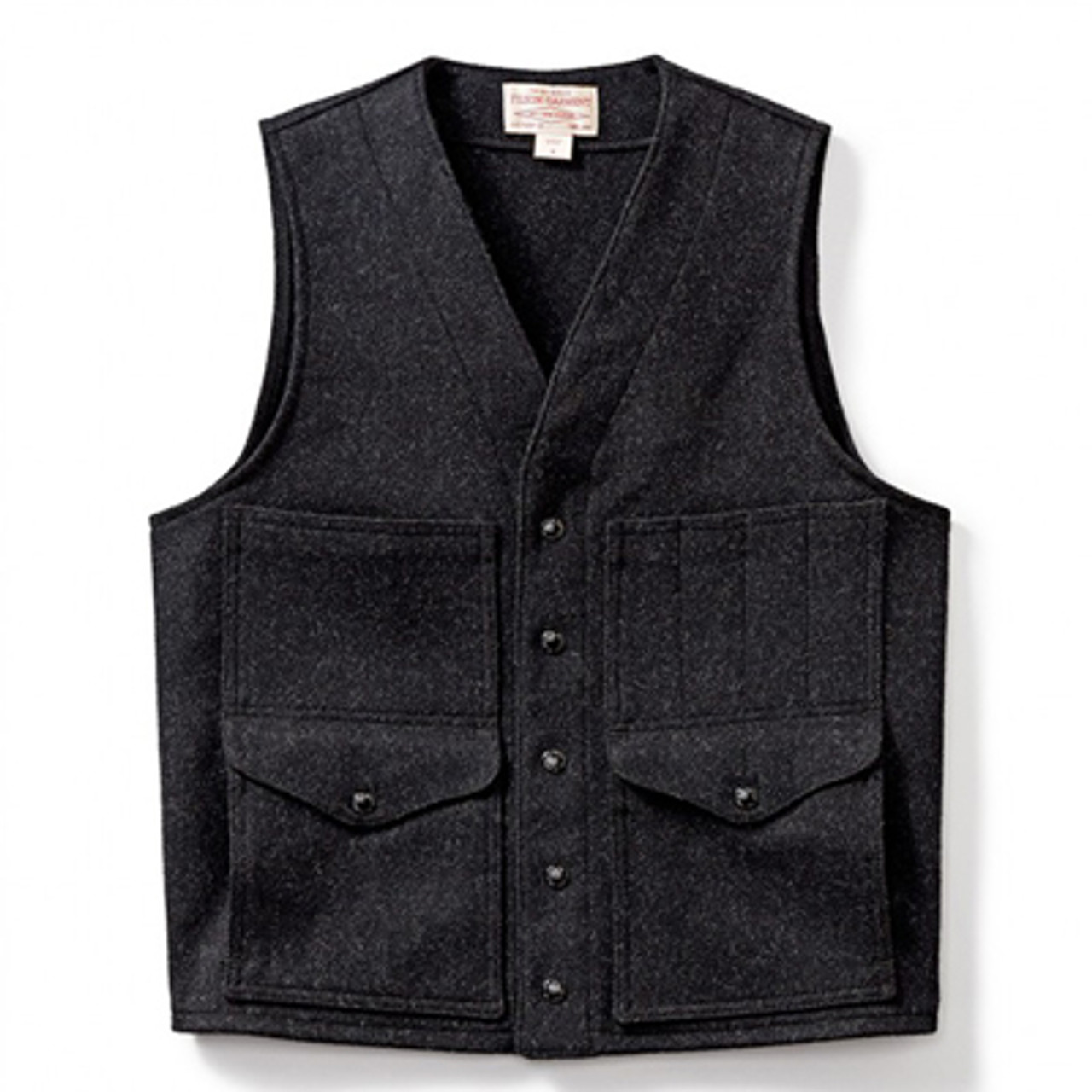 Filson Cruiser Vest - Mackinaw Wool Charcoal XS FCO-012729 FIL-10549-Charcoal-XS