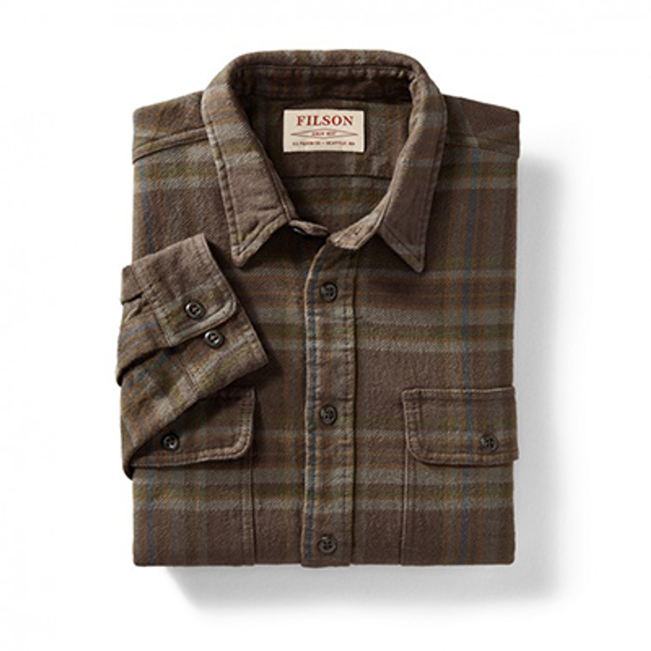 Filson Vintage Flannel Work Shirt BrownChGrn XXL FCO-015014 FIL-10689-BrownChGrn-XXL