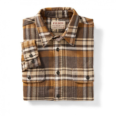 Filson Vintage Flannel Work Shirt TanGoldCrm XS FCO-014858 FIL-10689-TanGoldCrm-XS