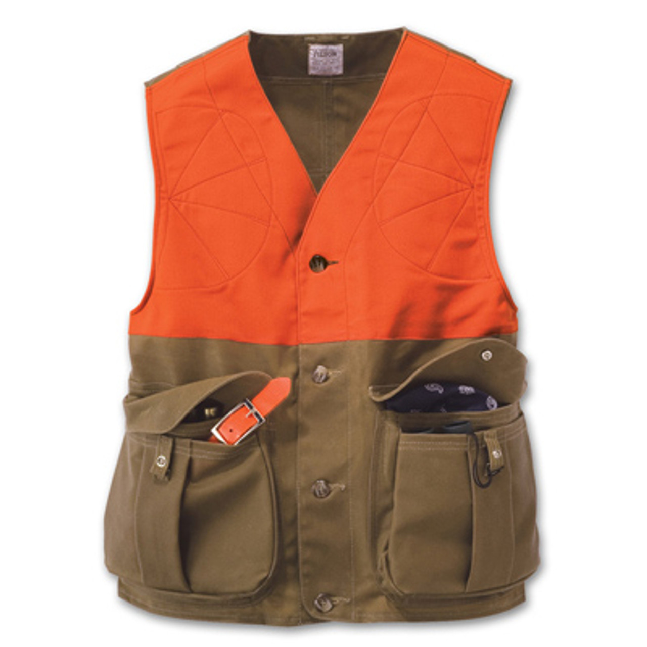 Filson 2XL Tan/Orange Upland Hunting Vest 16025