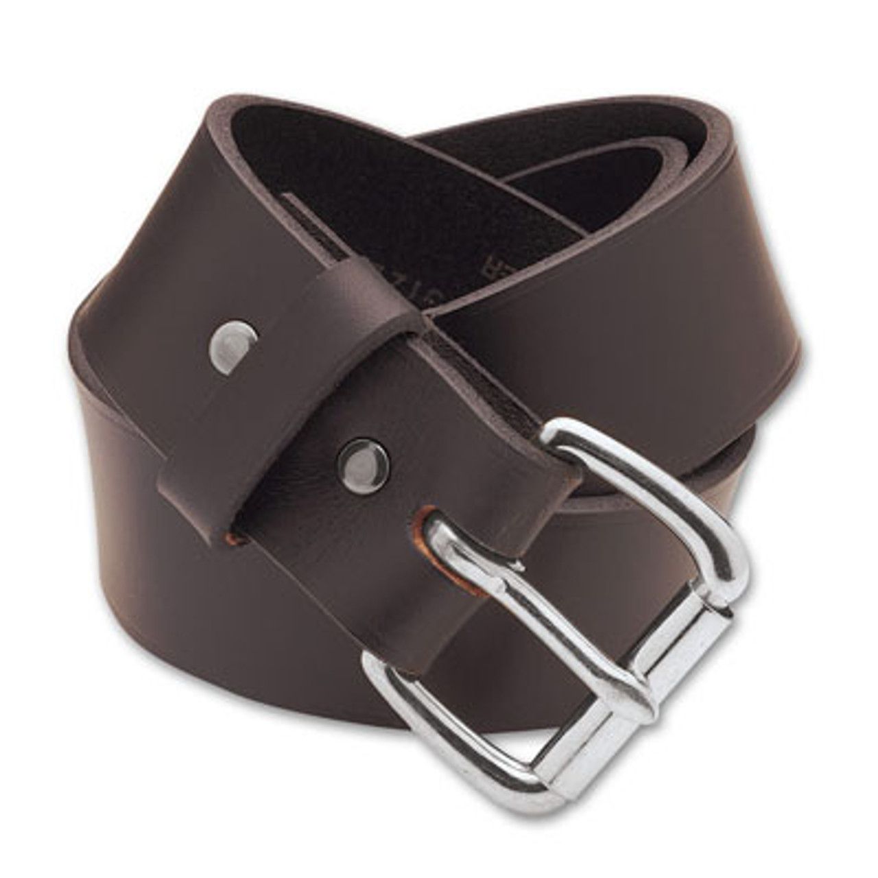 Filson 34 Brown/Stainless 1.5" Leather Belt 63202198210