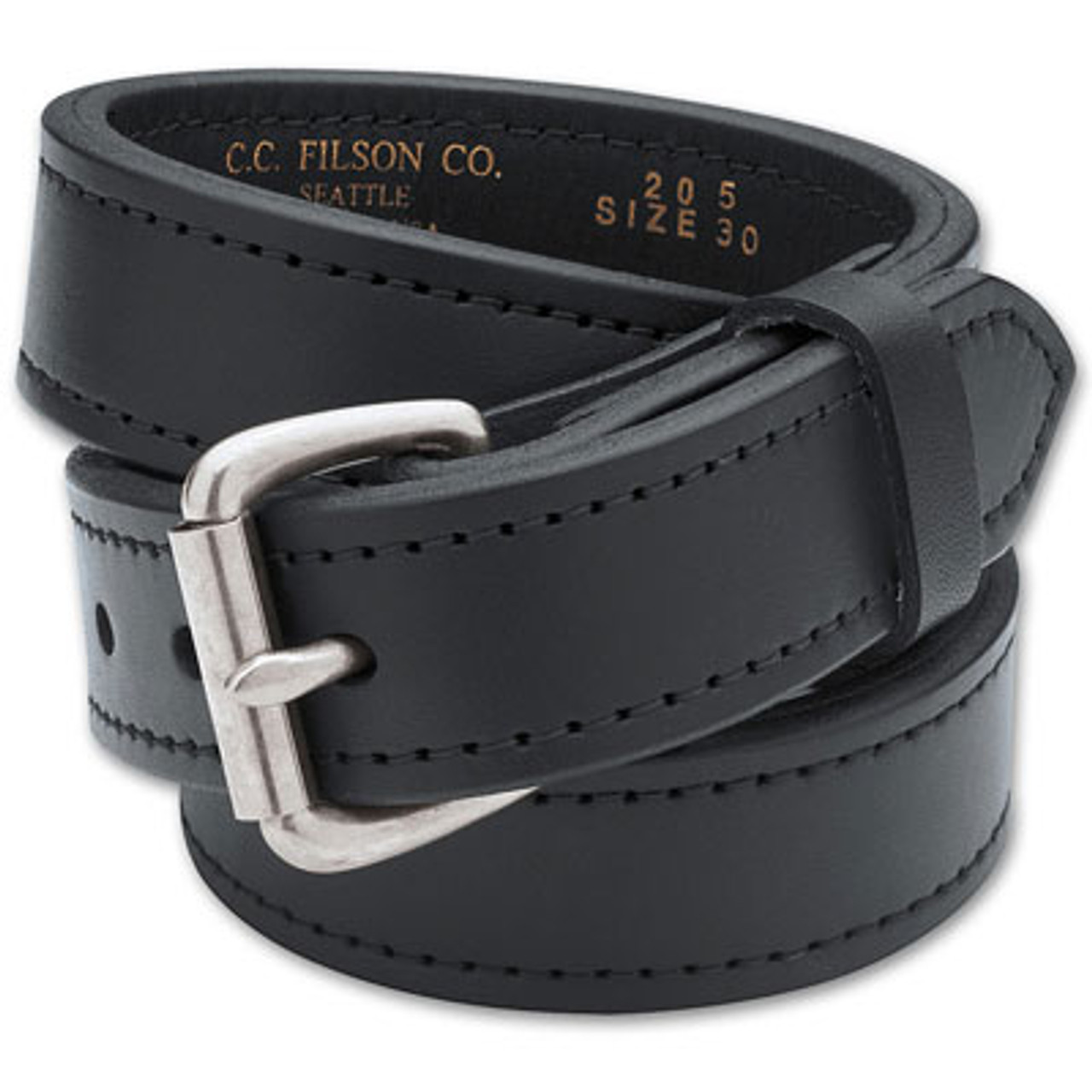 Filson 46 Black/Stainless 1.25" Double Belt 63205001222