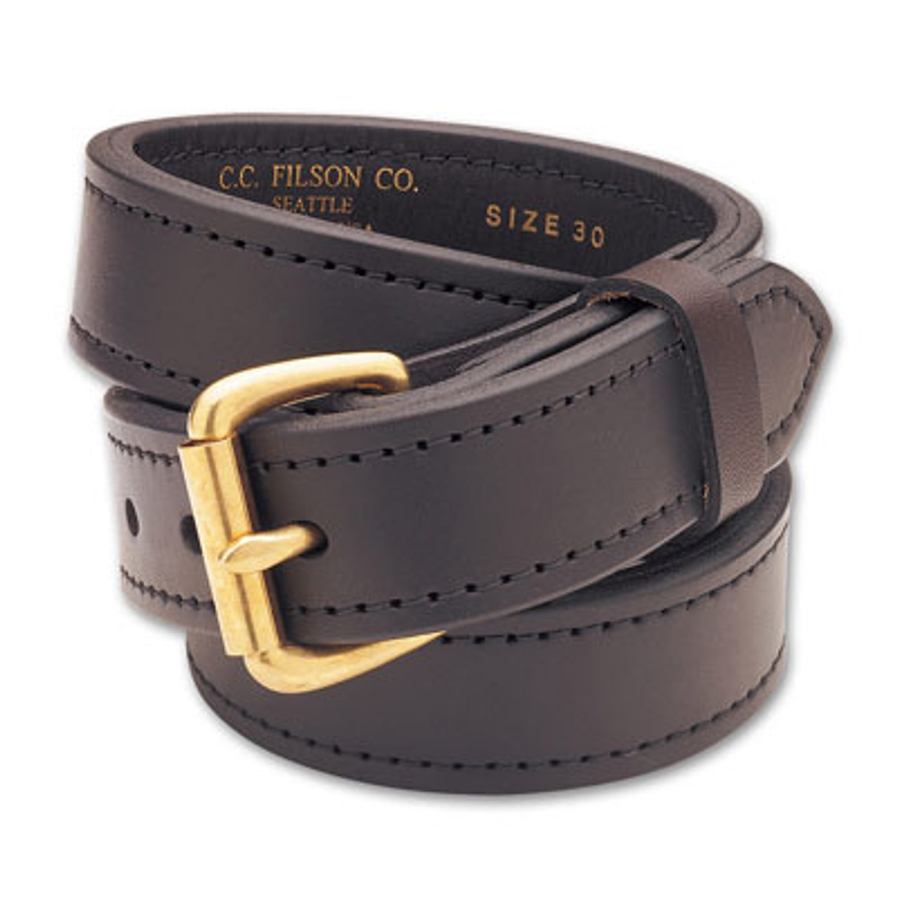 Filson 44 Brown/Brass 1.5" Double Belt 63215200220