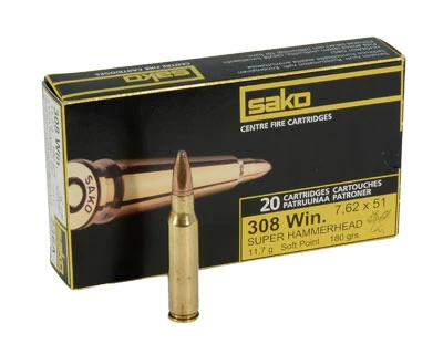 Sako 308 Win 180gr Super Hammerhead Rifle Ammunition