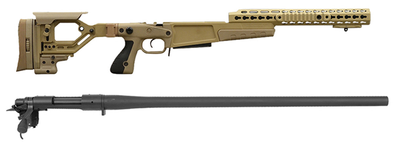 Remington 700P 5R 308 Win with Accuracy International AX Chassis - 13" forend tube Pale Brown