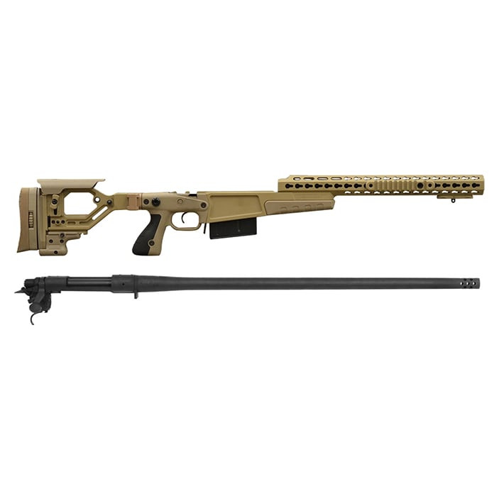 Remington 700P MLR 338 Lapua Mag with Accuracy International AX CIP Pale Brown Chassis/Barreled Action Kit