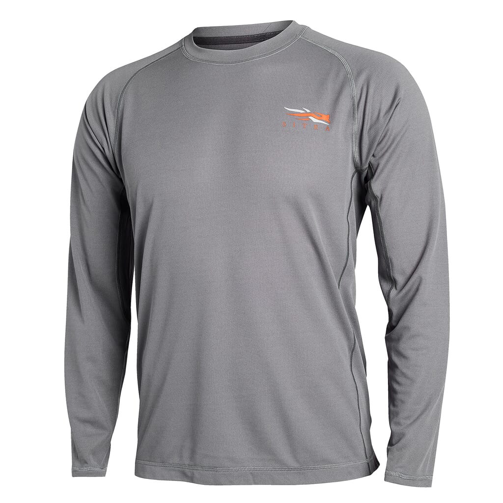Sitka Core Lt Wt Crew - LS Woodsmoke Small 10033-WS-S