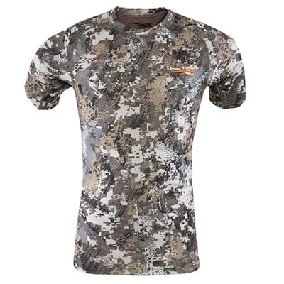 Sitka Core Lt Wt Crew - SS Optifade Elevated II Small|10034-EV-S