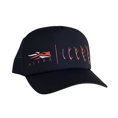 Sitka Gear Black Antler Evolution Elk Foam Trucker Hat 20049-BK-OSFA
