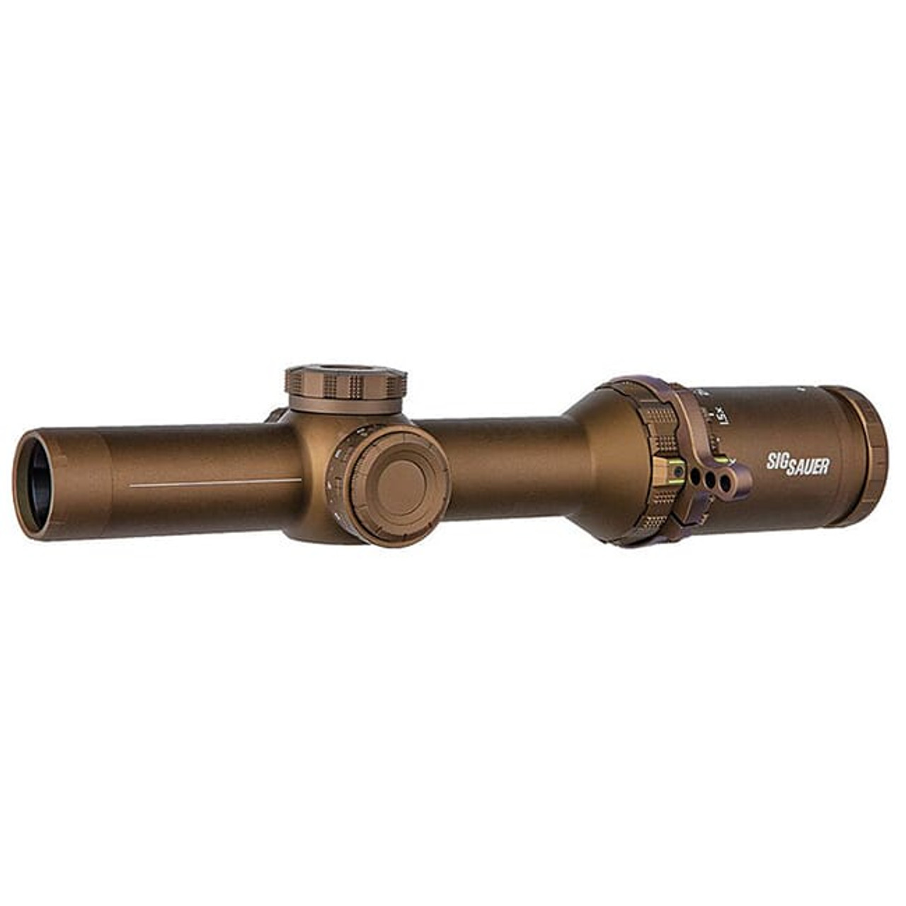 Sig Sauer TANGO6T Scope, 1-6x24mm, 30mm, SFP, M855A1 Socom Hellfire, Illum Reticle, 0.2 Mrad, Capped Turret, FDE SOT61233
