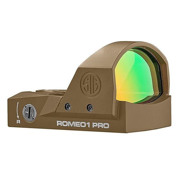 Sig Sauer USED ROMEO1PRO, 6 MOA, 1.0 MOA Adjust, Steel Shroud, FDE SOR1P103 Damaged Box UA2564