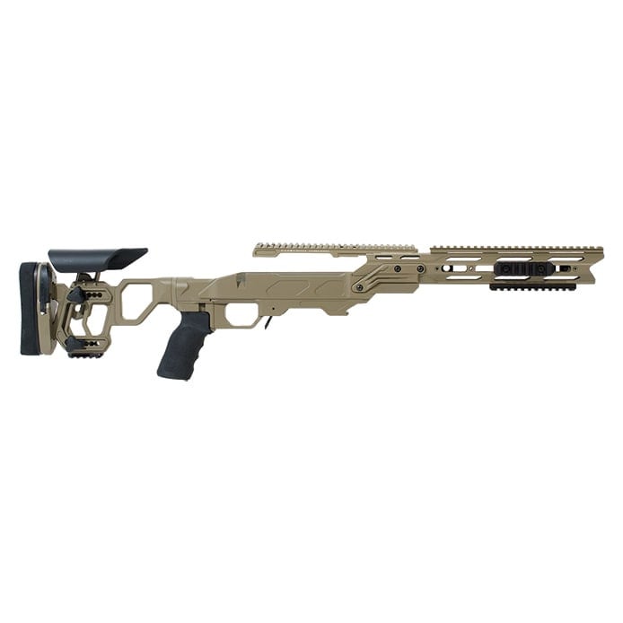Cadex Field Tactical Chassis Tan w/Skeleton Buttstock for Savage 110/111/114/116 Long Action 3.850" Sleeve (.338LM CIP) STKFT-SAV-RH-LA-CIP