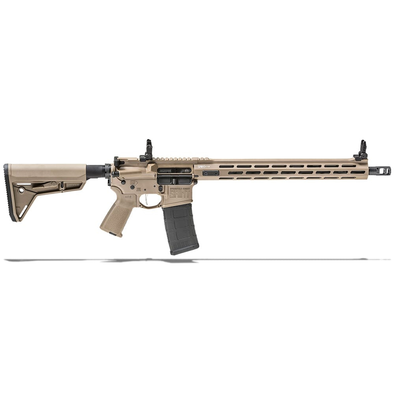 Springfield Armory 5.56 Flat Dark Earth SAINT VICTOR w/ Chrome Moly 16" Barrel w/ FF 15" Handguard, Mid Length Gas System Rifle STV916556F