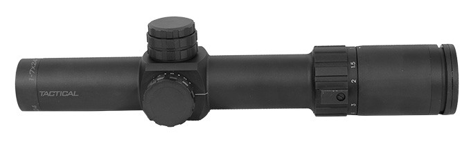 Weaver 1-7x24mm Tactical rifle scope with 34mm tube and illuminated MDR reticle. MPN # 80384. New scope. UA1178