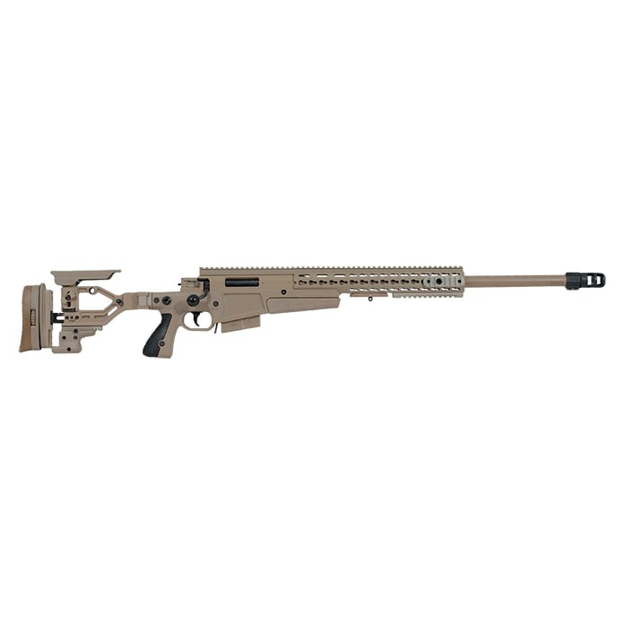 Accuracy International AX 308 Pale Brown chassis 24 inch barrel std brake - post 2014 model. Used in good condition with wear evident on forend rail and butt stock. UA1201