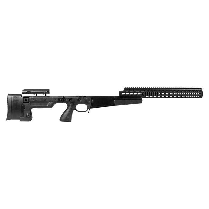 Accuracy International AX Chassis Long Action 338 CIP M700 Black.  With extra pistol grip skin, and butt pad spacer - UA1312