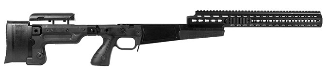 Accuracy International AX Chassis Long Action 338 CIP M700 Black.  With extra pistol grip skin, and butt pad spacer - UA1312