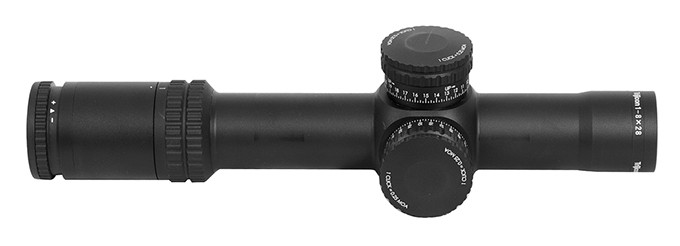 Trijicon AccuPower 1-8x28 MOA Segmented-Circle Crosshair w/Red LED 34mm Tube RS27-C-1900026 - Light ring marks - UA1488