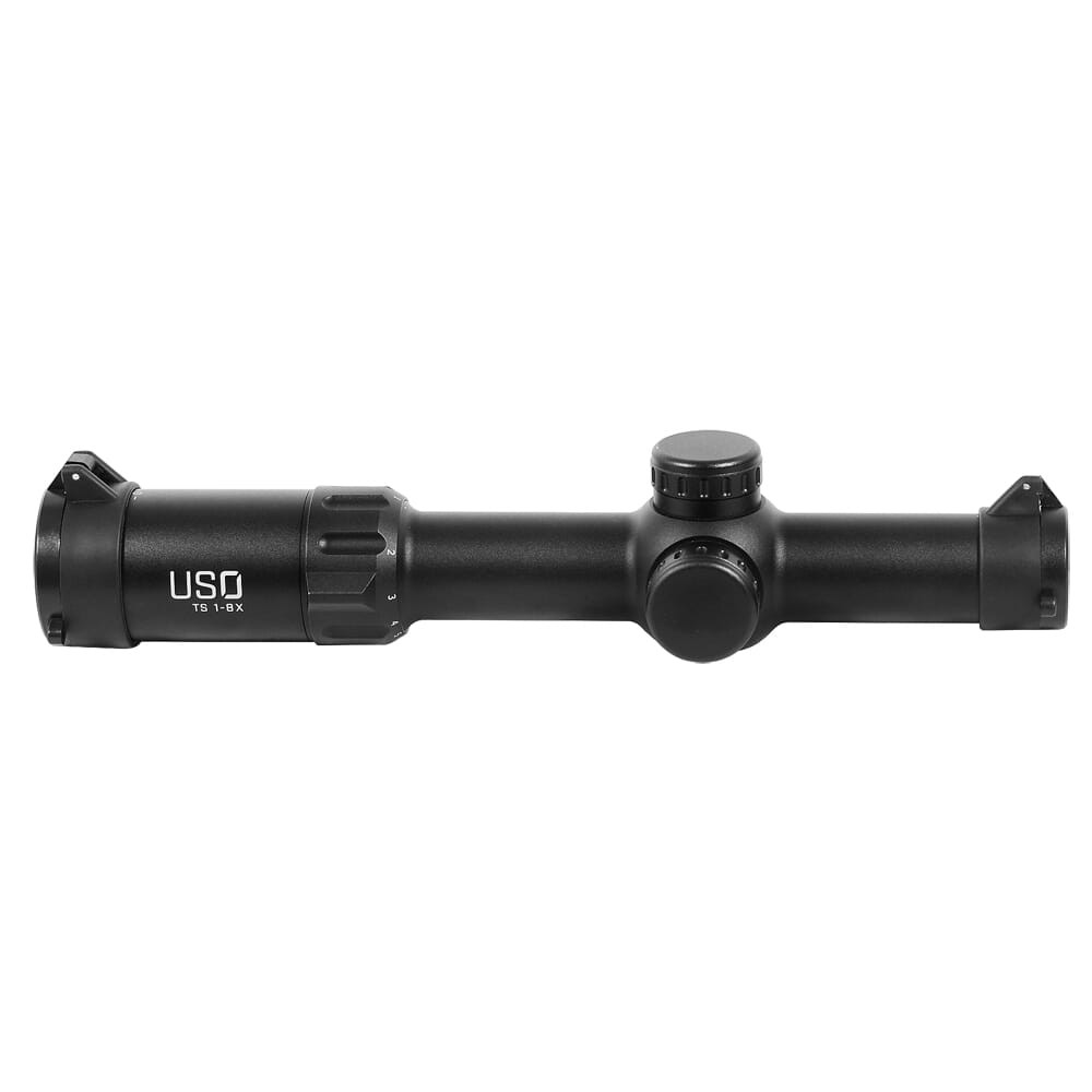 US Optics 1-8x24mm ; 30 mm Tube; Digital Red FFP RBR Reticle; Elevation and Windage Zeroing Knob with 1/4 MOA Adjustments TS-8X RBR USED UA1826 Minuscule chip in anodizing by the scope turret and objective/ otherwise like new