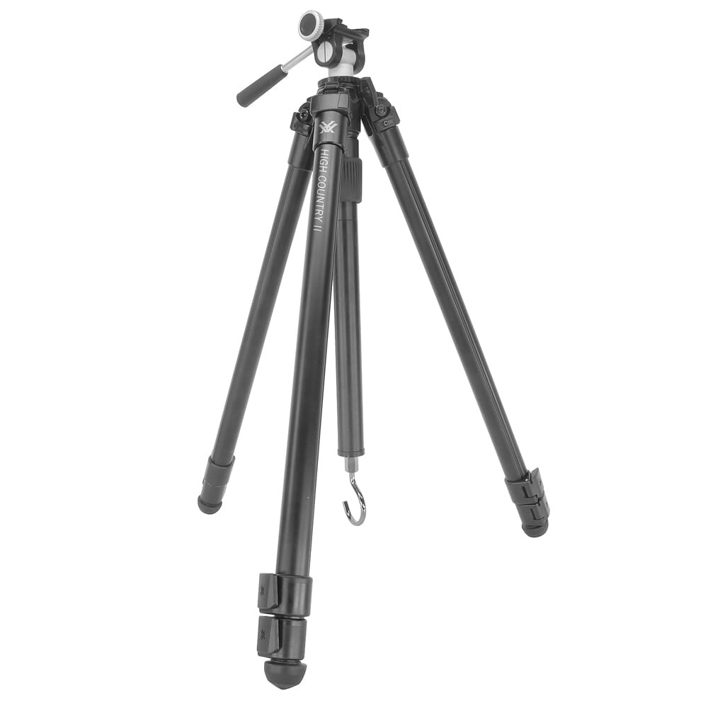 Vortex USED High Country II Aluminum Tripod Kit w/QR Plate, Rubber Packing Strap, Counterweight Hook, Carry Case, and (2) Hex Wrenches TR-HCY - Marker on Base Plate, Light Scratches on Legs UA2653