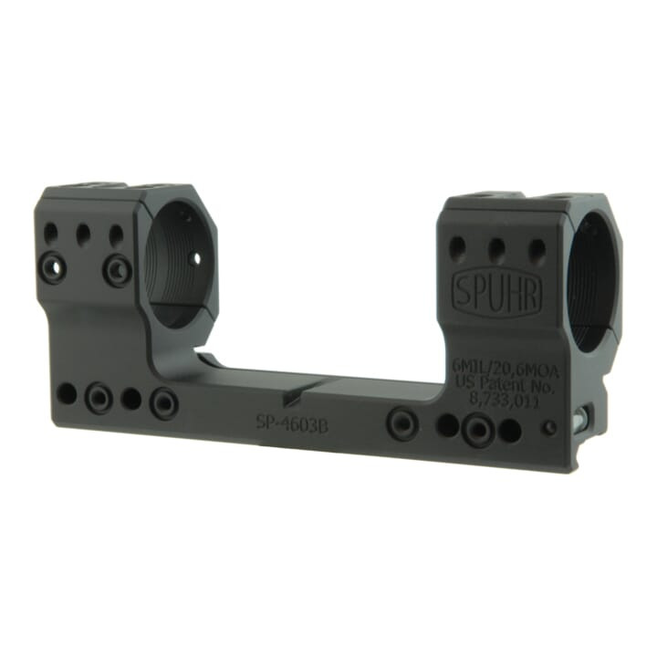 Spuhr USED Unimount 34mm 6 MIL/20.6 MOA 1.5" Picatinny Scope Mount for Scopes w/Extended Erector Housings SP-4603B - Open Box Demo UA2851
