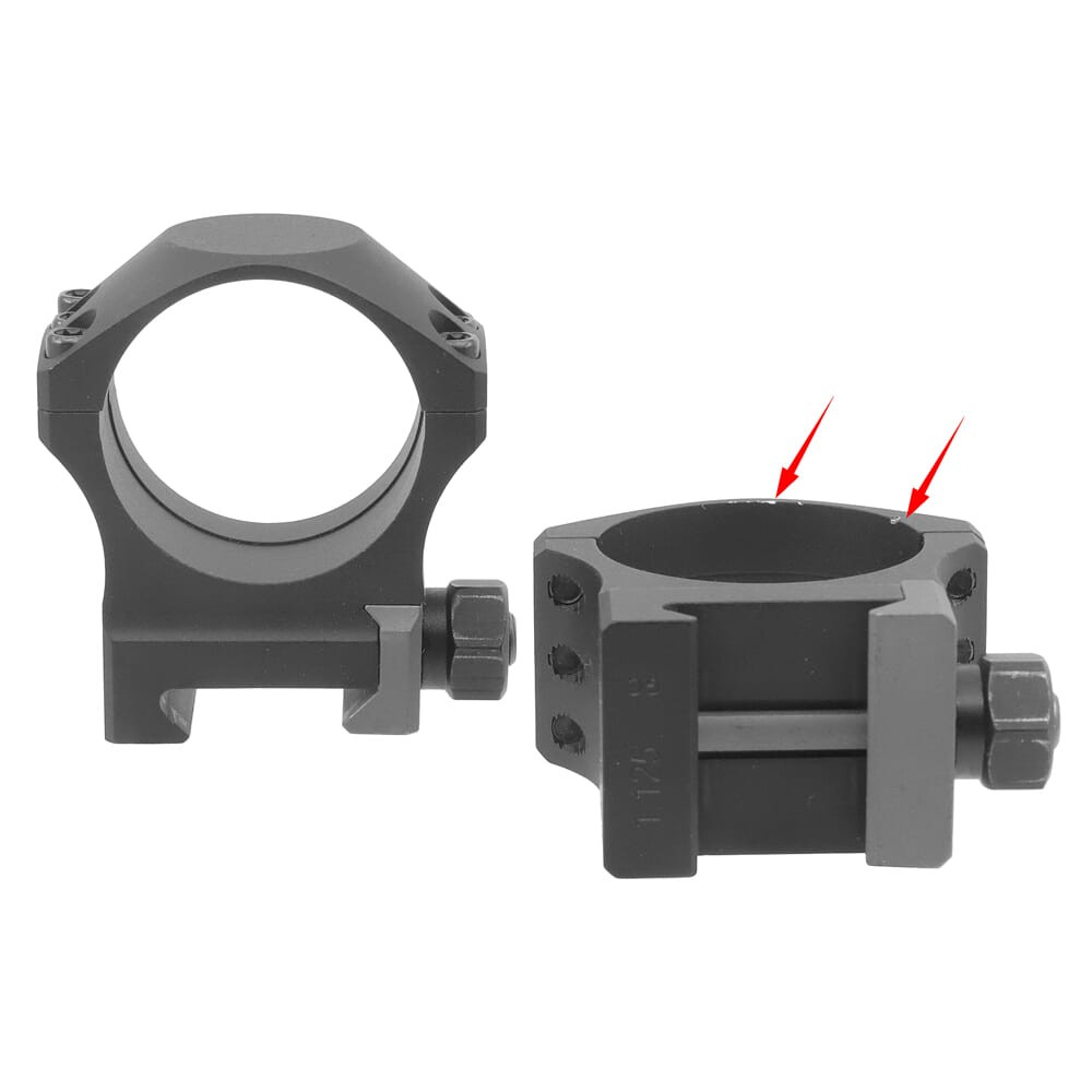 Nightforce USED Ultralite 1.125" High 34mm 6 Bolt Ring Set A210 - Scratched, No Packaging UA2936