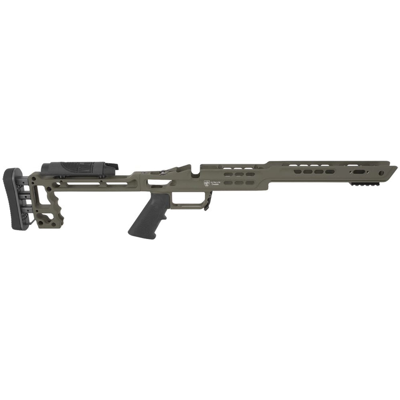 Masterpiece Arms Remington LA RH Mil Spec OD Green Ultra Lite Chassis ULCHASSISREMLA-ODG-21