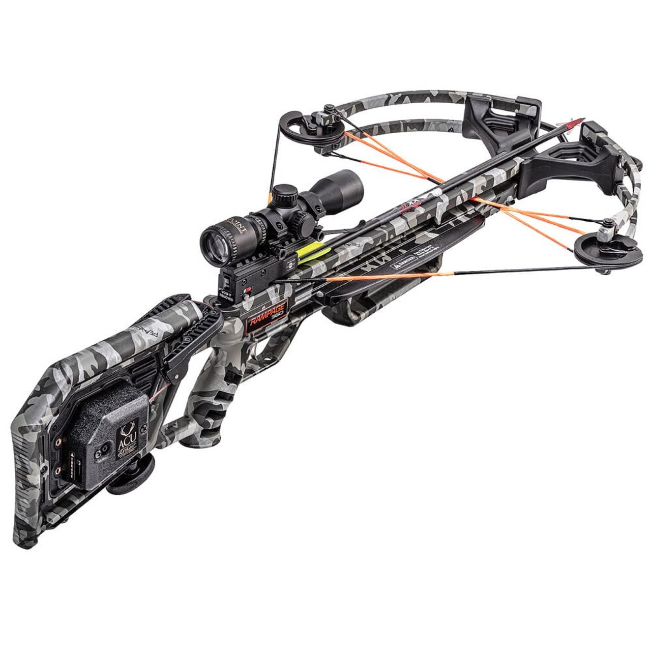 Wicked Ridge Rampage 360 Crossbow w/ACUdraw, Multi-Line Scope, Peak Camo WR20015-9432