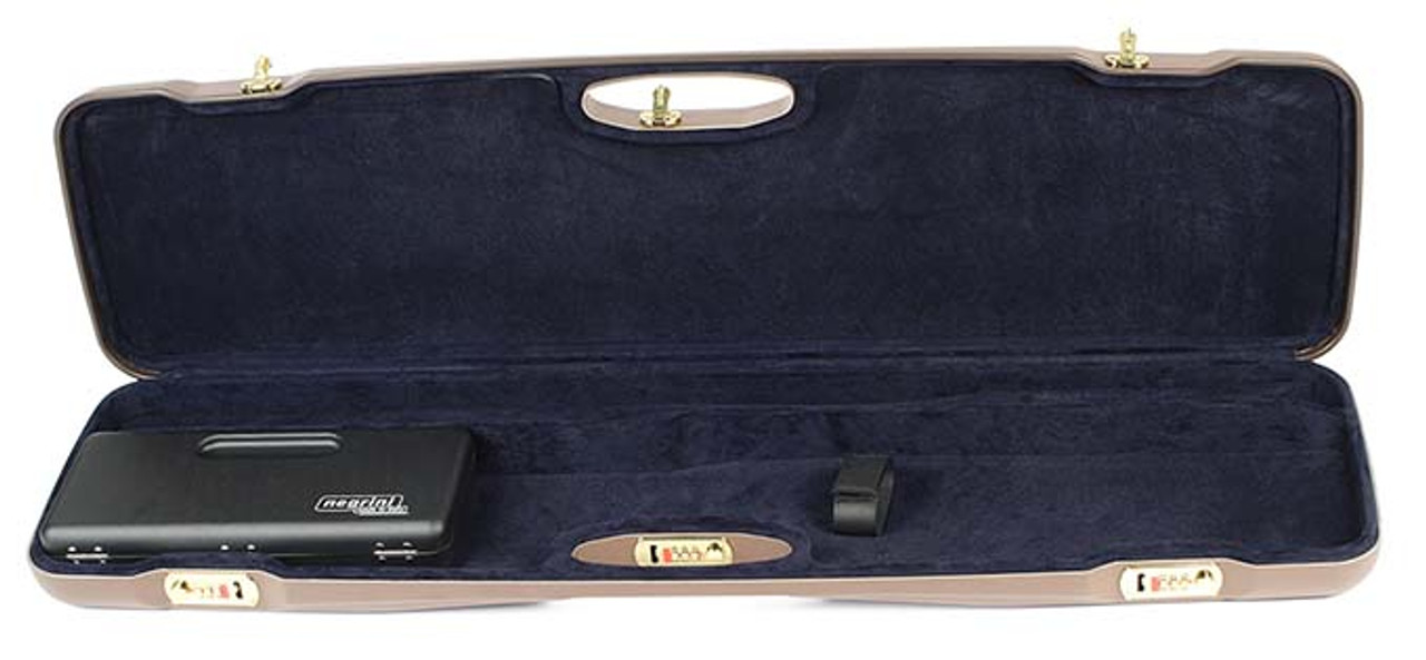 Negrini One Gun Fits all shotguns O/U, SXS, Semi-auto or Pump. Brown with Blue interior. 1607LR-UNI/4711