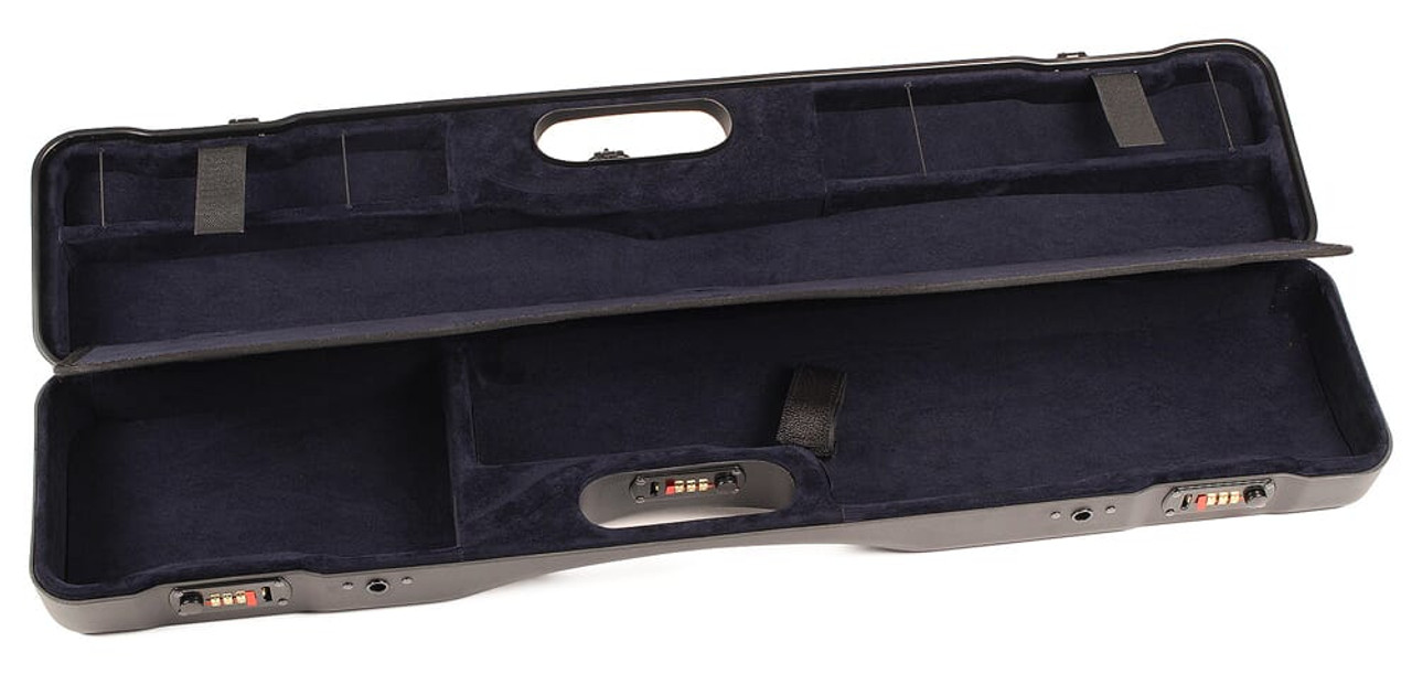Negrini Uplander O/U or SXS Upland Shotgun Case w/ QD Padded Shoulder Strap Black/Blue Interior 16405LR/5541