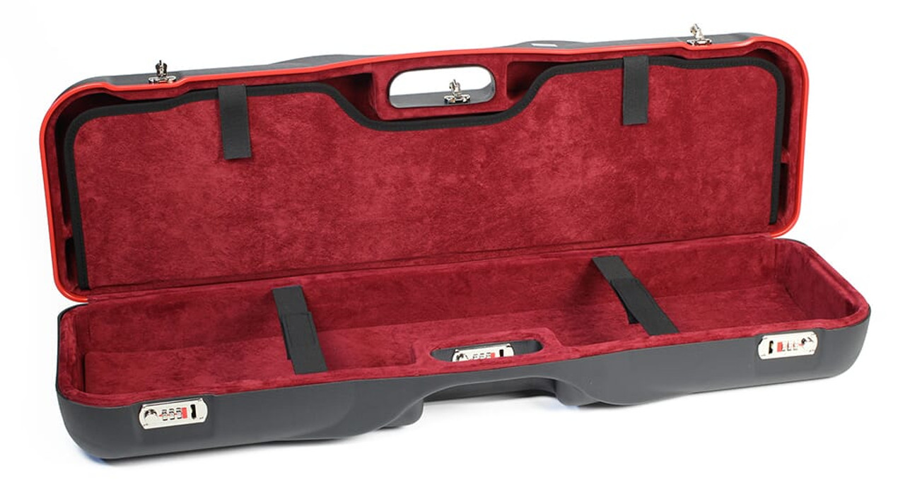 Negrini One Gun - for Sporting and Hunting + 1 CU/FT of Luggage up to 34-5/8". Black with Burgundy interior. 1646LR-LUG/5290