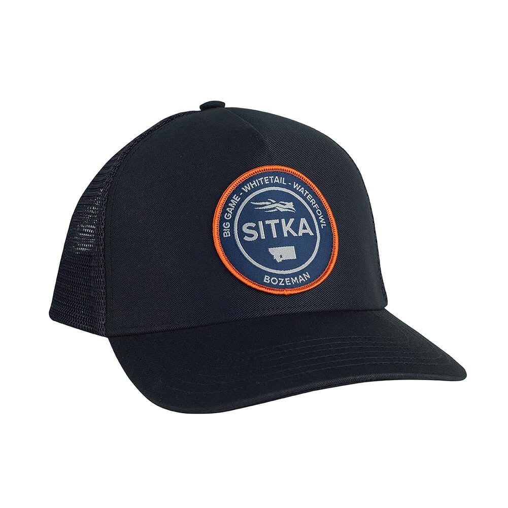 Sitka Gear Black Seal Five Panel Patch Trucker Hat 20082-BK-OSFA