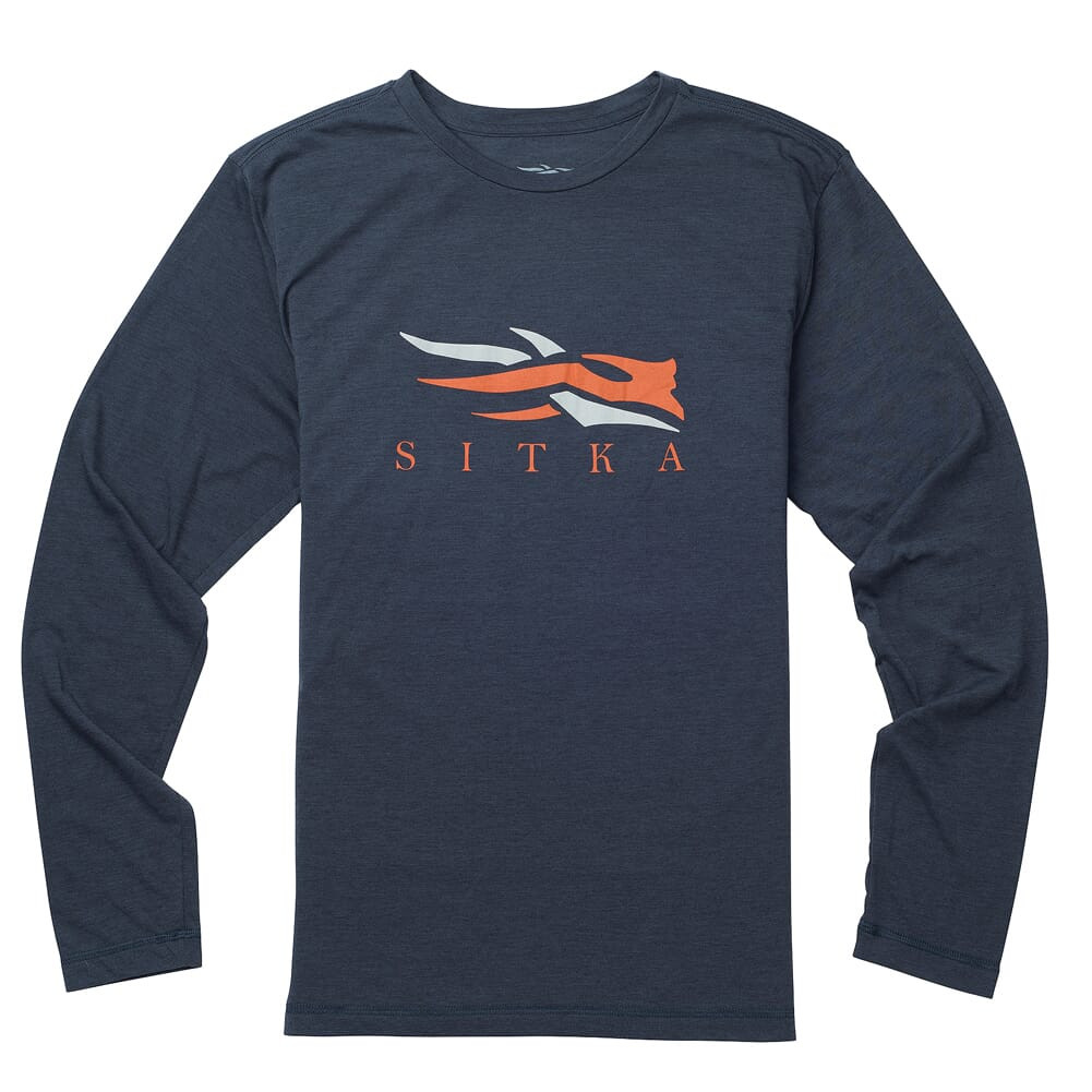 Sitka Logo Tee LS Eclipse Heather Medium 20091-EH-M