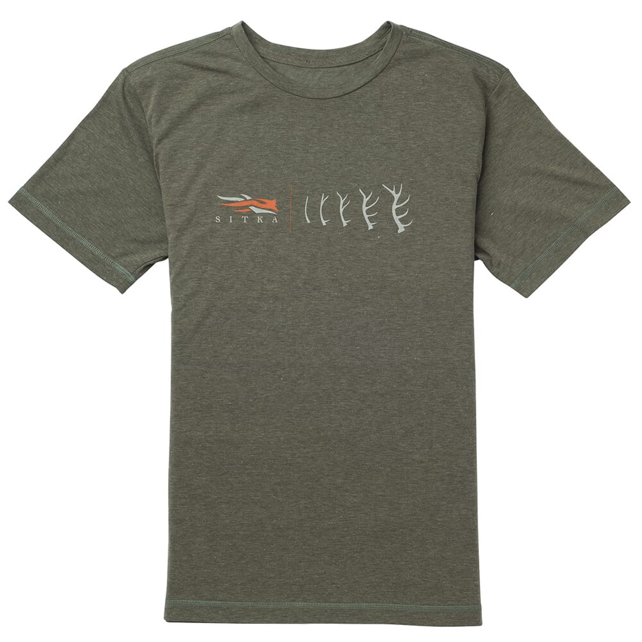 Sitka Antler Evolution Elk Tee SS Deep Olive Heather Large 20097-DZ-L