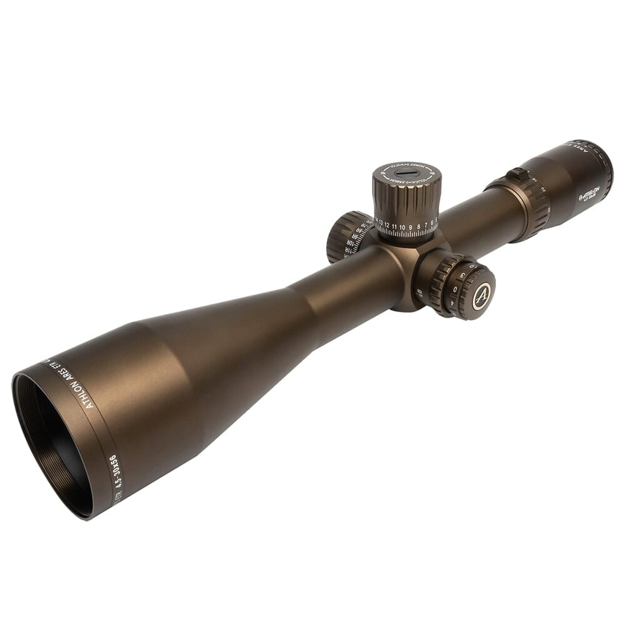 Athlon Ares ETR 4.5-30x56mm Direct Dial Side Focus 34mm APLR2 FFP IR MOA Brown LIKE NEW DEMO Riflescope 212101B
