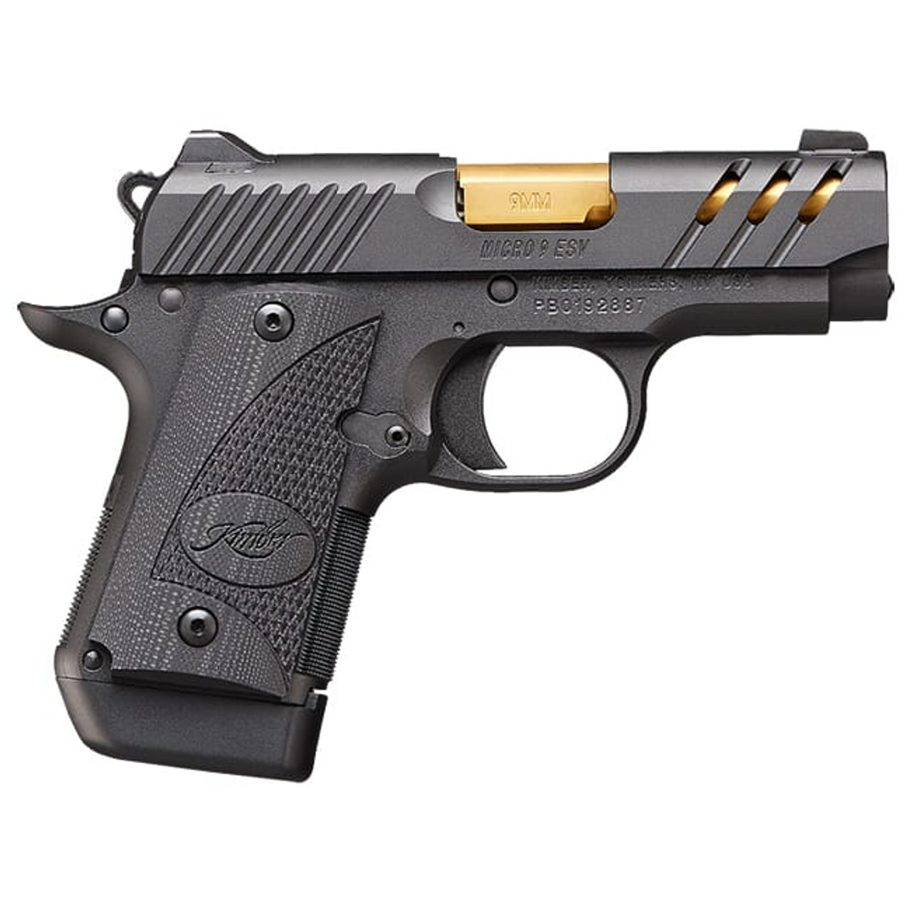 Kimber Micro 9 ESV (Black) (TiN Gold Barrel) 9mm Pistol 3300199